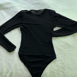 Black mesh bodysuit